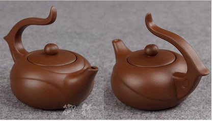12CM Wonderful Yixing Purple Clay Manual Sculpture Small Celestial Teapot