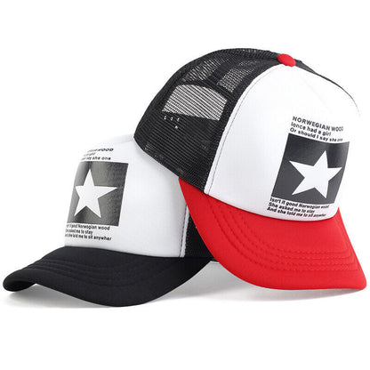 Mens Trucker Hat Mesh Baseball Cap Snapback Adjustable Hip Hop Flat Solid Blank