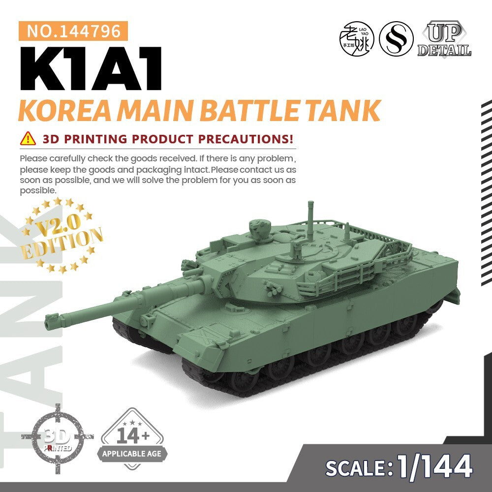 SSMODEL SS144796 1/144 Military Model Kit Korea K1A1 Main Battle Tank