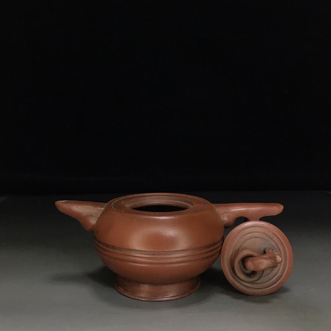 Chinese Yixing Zisha Clay Handmade Exquisite Teapot （直把环壶 底款：时大彬））