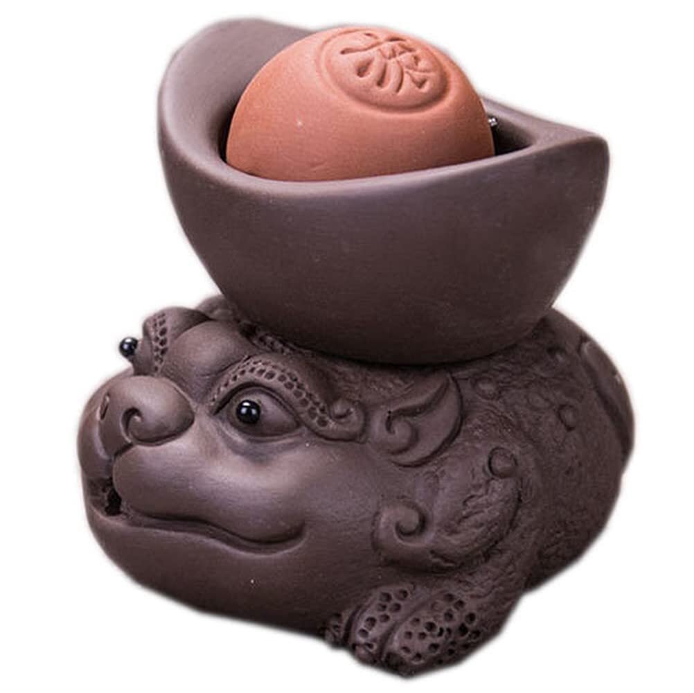 7.5cm Purple Sand Toad Tea Pet Decor Tea Play Handmade Kung Fu Tea Set