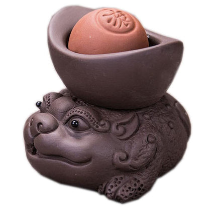 7.5cm Purple Sand Toad Tea Pet Decor Tea Play Handmade Kung Fu Tea Set