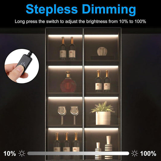 LED Lights for Shelves, 6 PCS 20 Inch Dimmable Flexible COB LED Strip Lights for