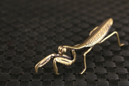 Rare Chinese old bronze handmade mantis Statue figure Tea Pet decoration