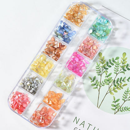 Nail Art Decor 3D Irregular Abalone Natural Sea Shell Stones DIY Accessory 1 Box