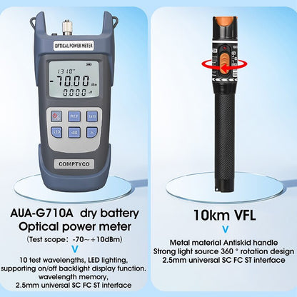 FTTH Fiber Optic Tool Kit Fiber Optical Power Meter 10mW Visual Fault Locator