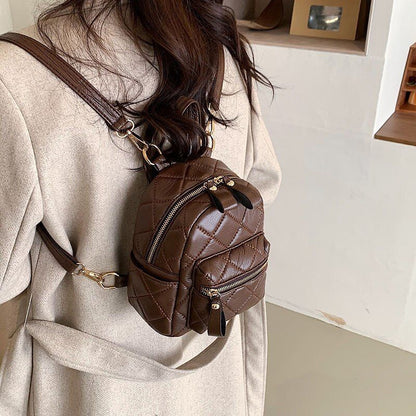 Nylon Bag Small Knapsack Quilted Pattern Travel Backpack Shoulder Bag 18*20*11CM