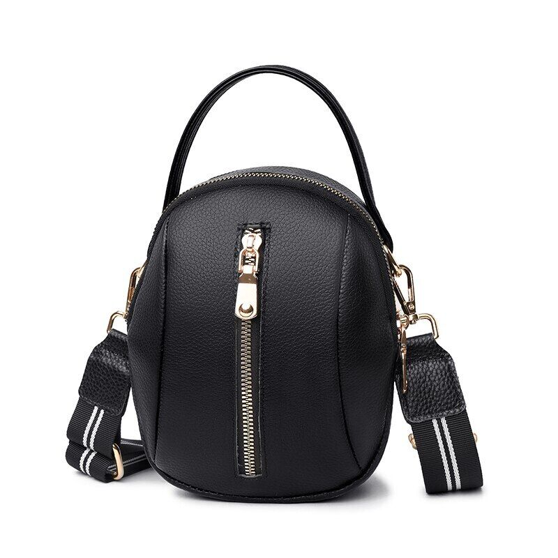 100% Genuine Leather Crossbody Bags Small Shoulder Messenger Bag Woman Black