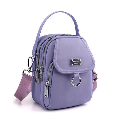 3 Layers Small Handbag Durable Fabric Shoulder Bag Mini Purse Nylon Polyester