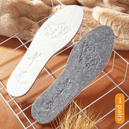 Winter Warm Insoles Wool Thickened Soft Men Women Breathable Shoes Pads EU 35-44