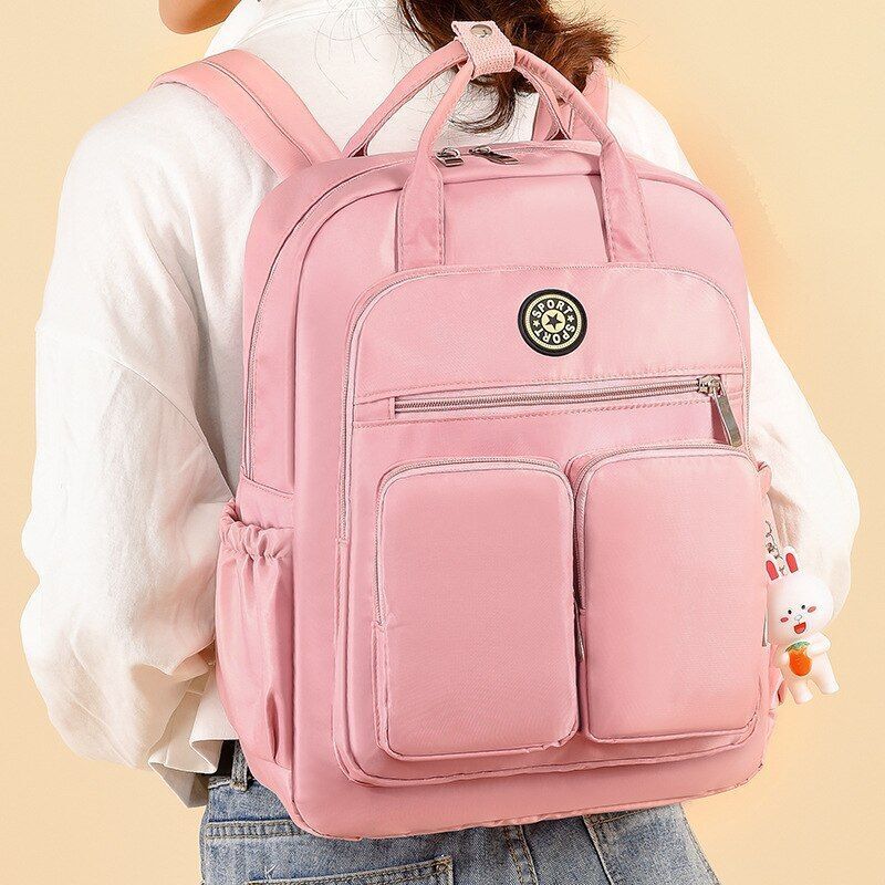 Nylon Backpack Large Traveling Bag Multi-Function Bags School Bookbag Polyester