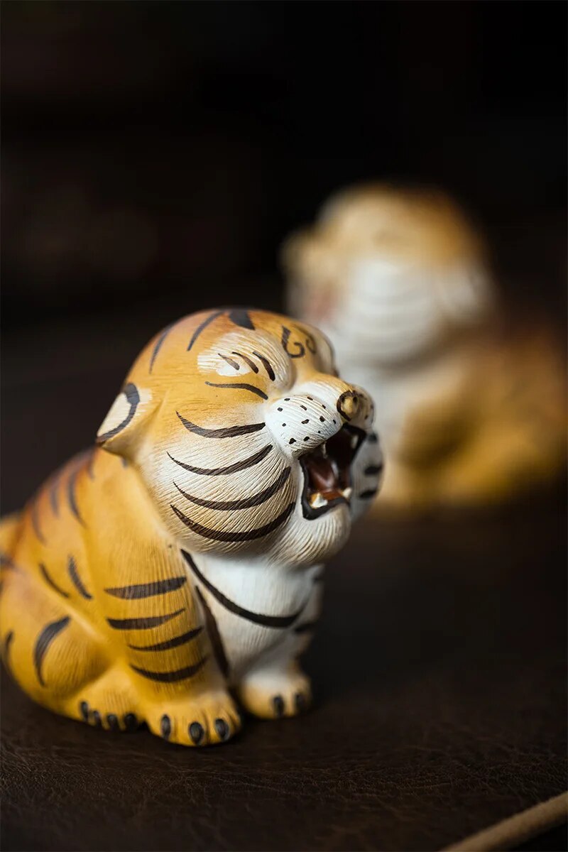 Purple Sand Tea Pet Tiger Ornaments Zodiac Mud Painted Tiger Accessories