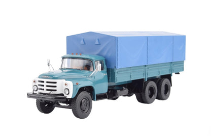 1:43 SSM ZIL-133GYA 3-axle Flatbet Truck &Cloak Construct Vehicle Diecast Model