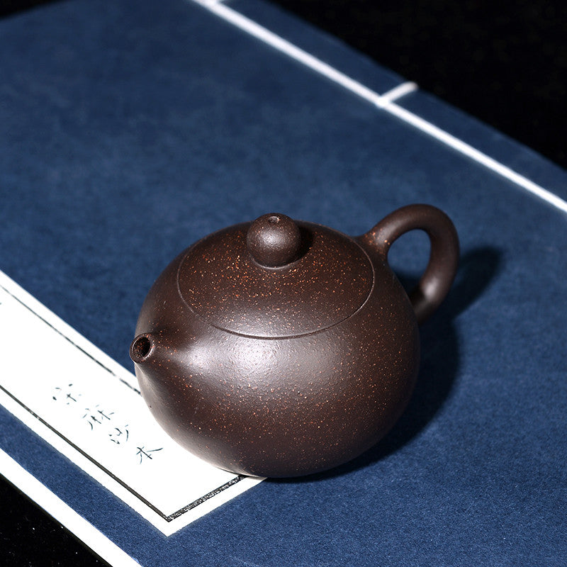 90ml Real Yixing Zisha Tea Pot Basket Shape Infuser Holes Marked Small Xishi Pot