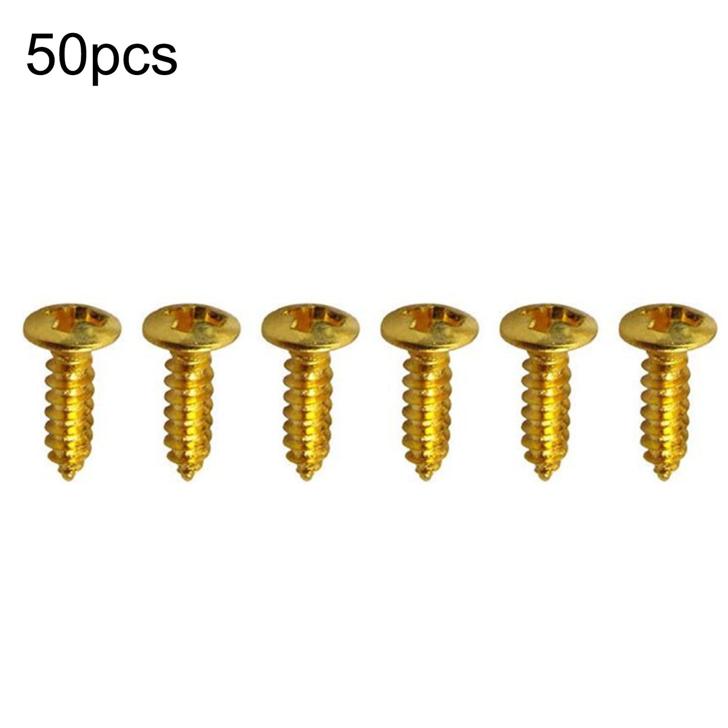 50Pcs Gold Electric Guitar Bass Pickguard Screws For Fender Strat/Tele A