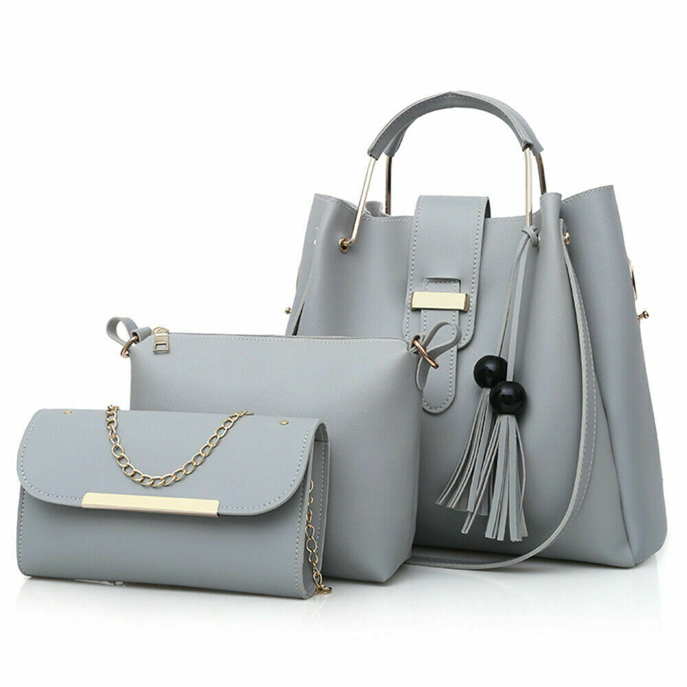 4Pcs/Set Women Lady Leather Handbags Messenger Shoulder Bags Tote Satchel Purse