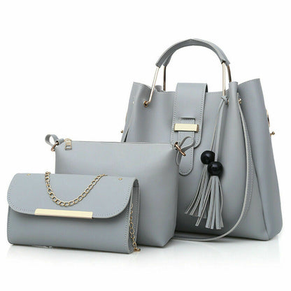 4Pcs/Set Women Lady Leather Handbags Messenger Shoulder Bags Tote Satchel Purse