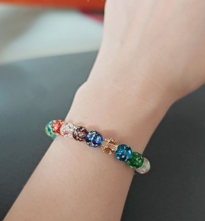 10mm Star Luminous Glazed Bracelet Fluorescent Green Beaded Hand Chain Jewelry