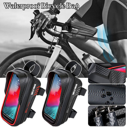 Rainproof Bicycle Front Cell Phone Holder Touchscreen Tube Cycling Saddle Bag US