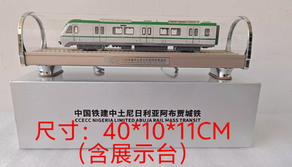 1:68 44CM CCECC NIGERIA LIMITED ABUJA RAIL MASS TRANSIT Trrain Diecast Model