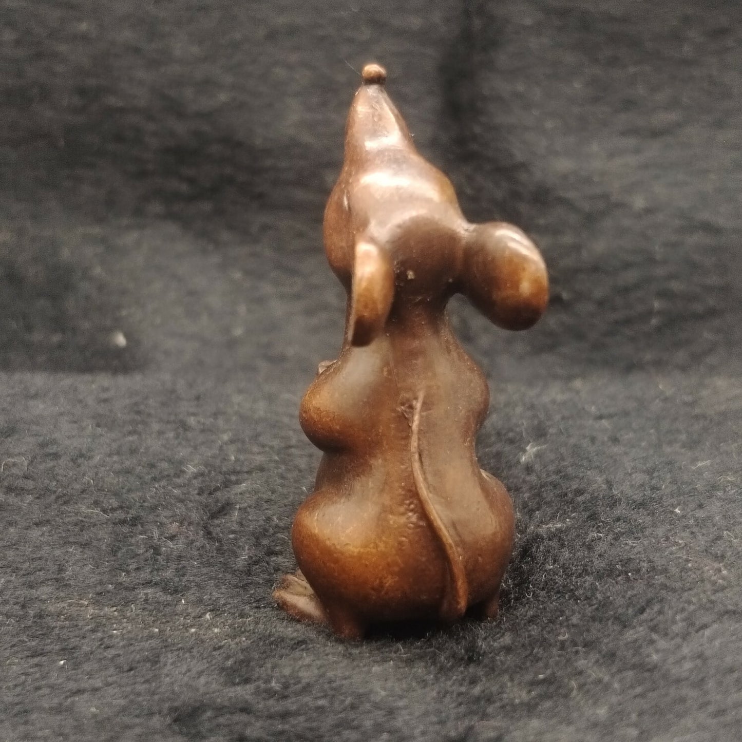 Antique Purple Bronze Blessed Rat Holding Son Tea Pet StatueChinese