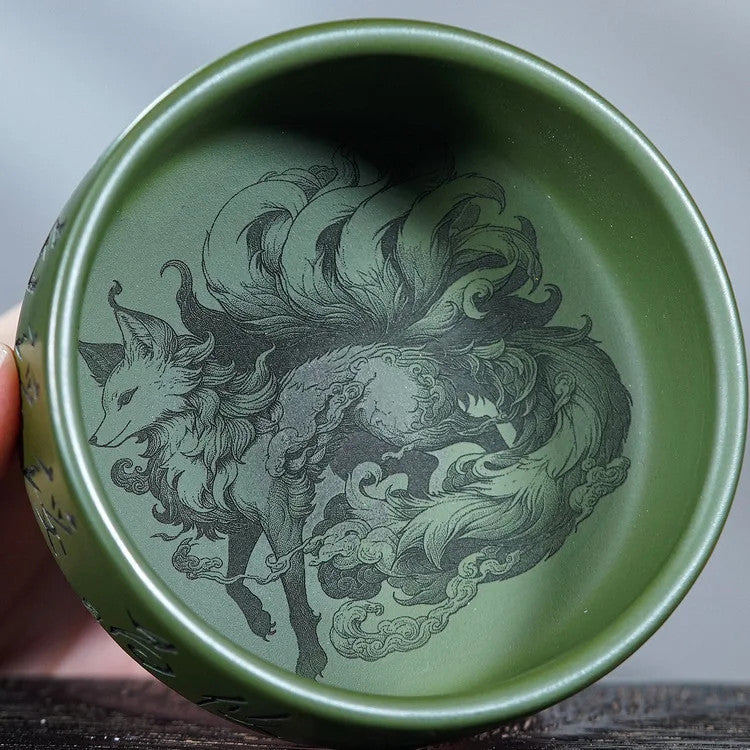 Yixing Purple Clay Peacock Fox Teacup Boutique Tea Bowl Tea-tasting Cup