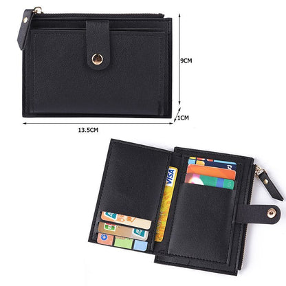 Credit Card Multi-slot Holder Synthetic Leather Mini Coin Purse Wallet Case Blue