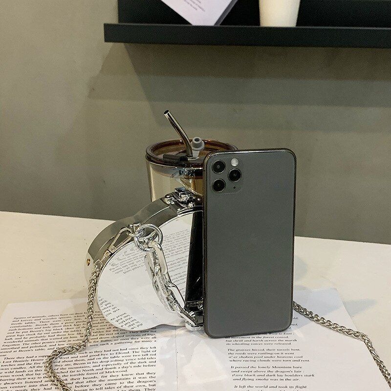 Cloud Shape Bag Silver Shoulder Purse Crossbody Bag Luxury Handbag 17*10.5*4.5CM