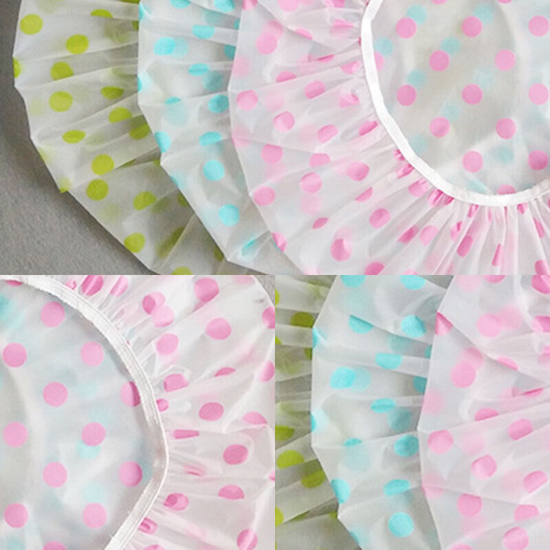 10pcs Waterproof Shower Cap Thicken Bath Hat Bathing Clear Hair Elastic Cap Hats