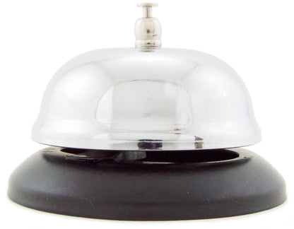 Classic Metal Service Bell - Call Bell with Black Plastic Base
