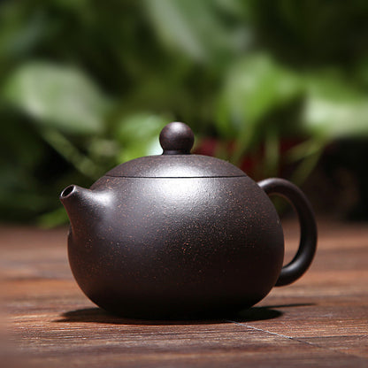 6.8oz Handmade Tea Pot Yixing Zisha Clay Master Xishi Pot Basket Infuser Holes