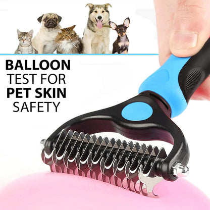 Professional Pet Grooming Tool 2 Sided Undercoat Dog Cat Shedding Comb Brush Pet