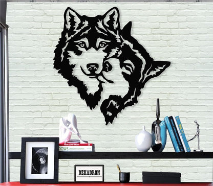 Metal Wall Art - Wolves -Wall Silhouette Metal Wall Decor Home Office Decoration