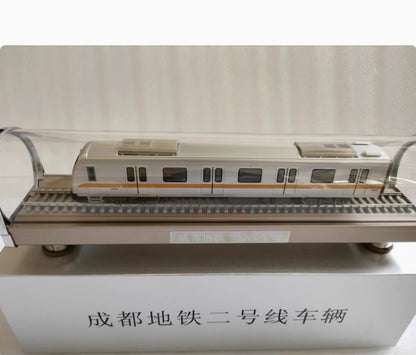 1:68 43CM Chengdu Metro Line 2 Passenger Car Trains Vehicle Diecast Model