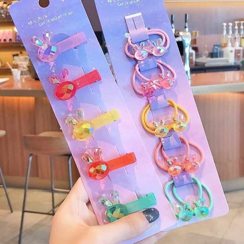 Hair Bands 10/20 Pcs/Bag Shiny Flowers Baby Scrunchies Rubber Kids Accessories