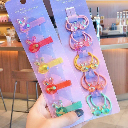 Hair Bands 10/20 Pcs/Bag Shiny Flowers Baby Scrunchies Rubber Kids Accessories