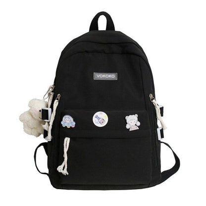 Women Nylon Backpack School Book Bag Traveling Pink/Blue/White Large 30*12*41 CM