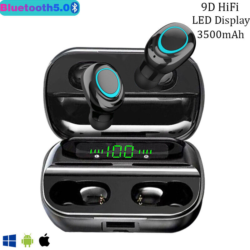 Bluetooth 5.0 Earbuds Wireless Earphone HiFi Stereo Headphone for iPhone Samsung