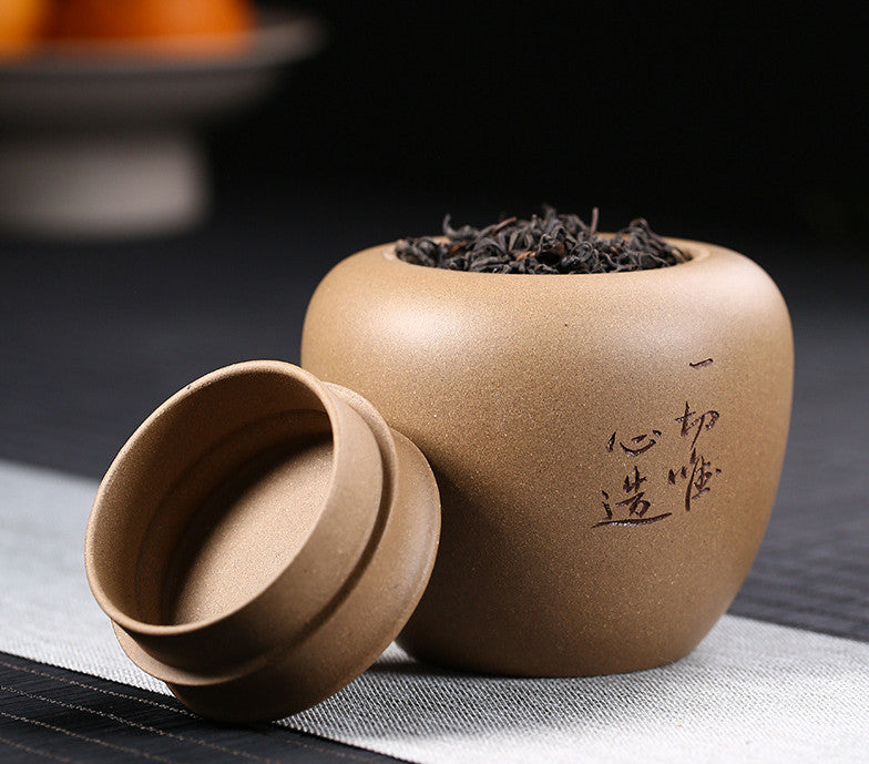 True Yixing Zisha Tea Caddy Bamboo Carved Sealed Tea Canister With Lid Small New