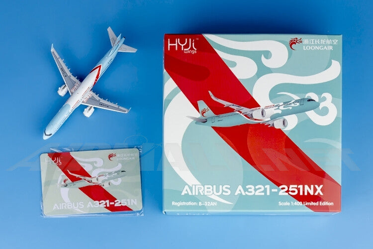 11cm 1:400 HYJLwings Loong Air Airbus A321neo B-32AN Diecast Aircraft Model