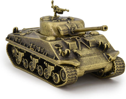 1:72 M4 Sherman Medium Tank Model Full Metal with Bamboo Gift Box Bronze Color