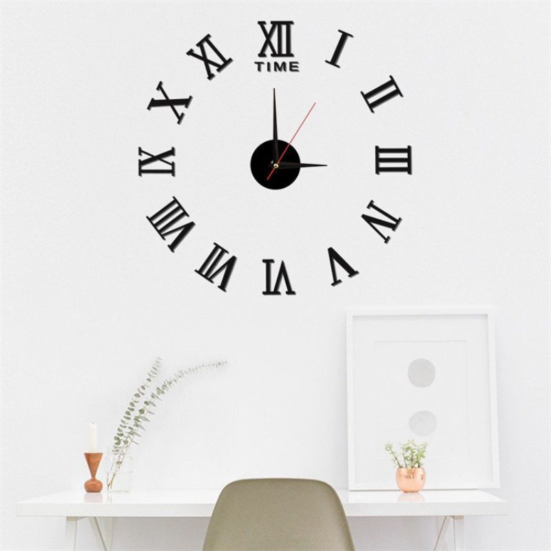 DIY Wall Clocks Creative Acrylic Punch-Free Luminous Living Room Home Decor 16in