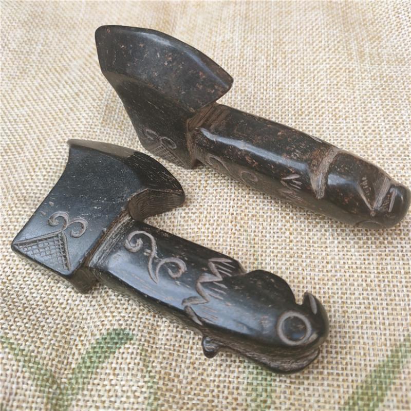 Tibet Hongshan Culture Natural Meteorite Axe Bird Head Statue Decoration Gift