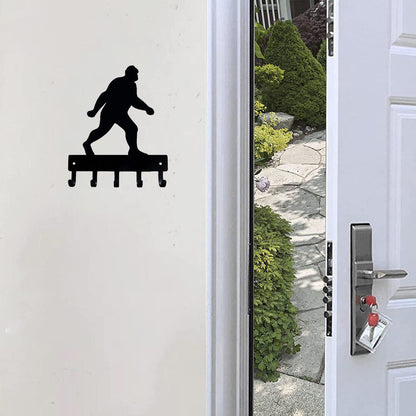 Bigfoot Key Rack Hanger - 6 Inch Wide/9 Inch Wide Metal Wall Art
