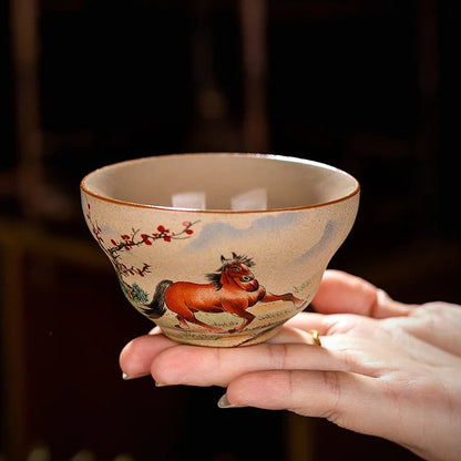 Chinese Zodiac Porcelain Teaware Tea Ceremony Teacup Kungfu Tea-tasting Cup