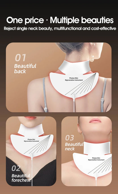 LED Face Mask-Therapy for Facial Skin Care, Wrinkle Reduction Neck Beauty Device