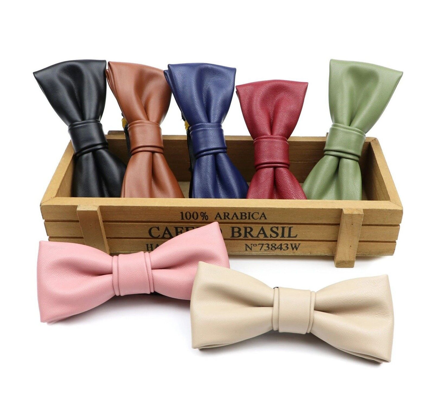 Men Bow Tie PU Leather Patchwork Female Necktie Adult Cravate Wedding Party Wear