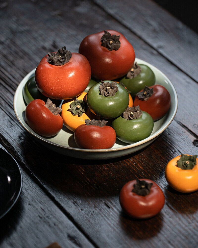 Yixing Handmade Purple Sand Tea Pet persimmon Ornaments Sculpture Accessories