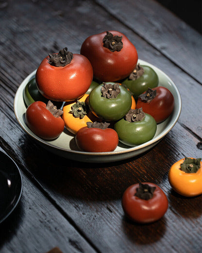 Yixing Handmade Purple Sand Tea Pet persimmon Ornaments Sculpture Accessories