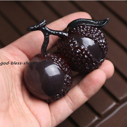 Resin Tea Pet Home Table Decoration Color Change Fruit Litchi Chinensis Leechee